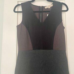 NWT LOFT purple/gray/black sheath dress size 00